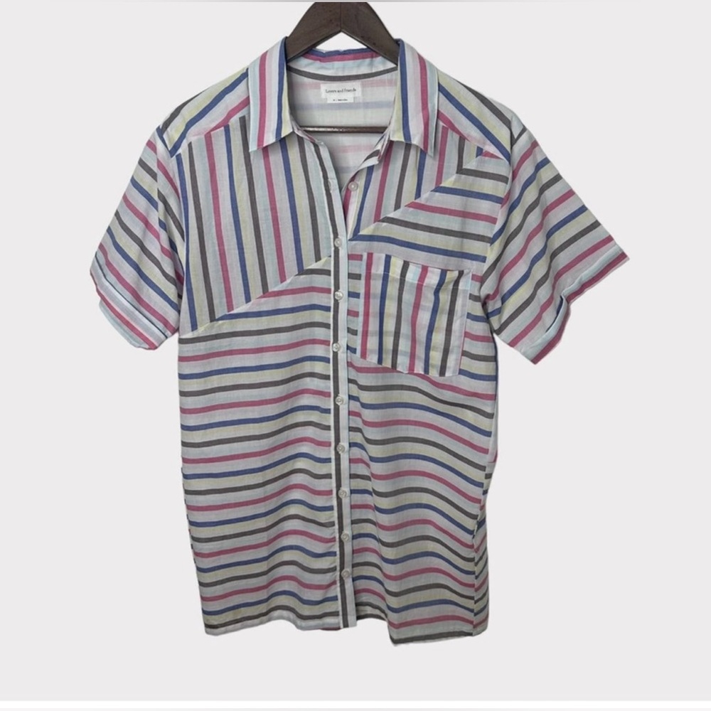 Lovers + Friends Striped Short Sleeve Button Down Camp Dress - XS - Picture 4 of 11